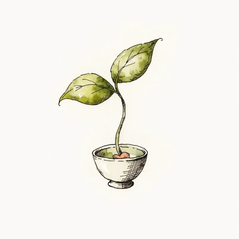茶碗裡長出的嫩芽